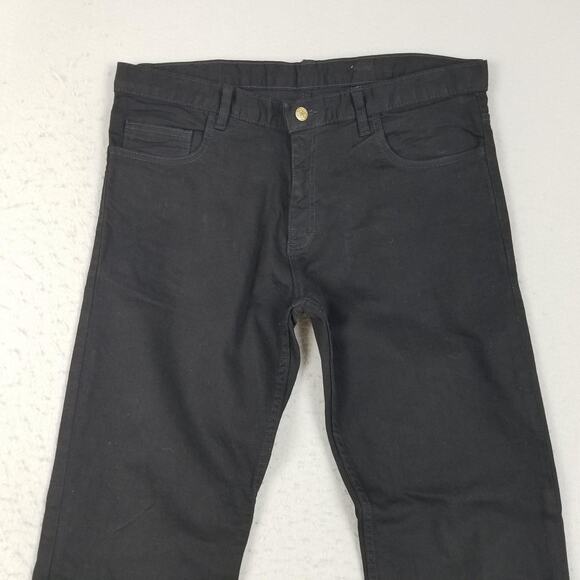 Dearborn Denim Jeans Mens 35 Black Slim Fit Stretch Made USA Straight Leg Pants - Picture 2 of 13